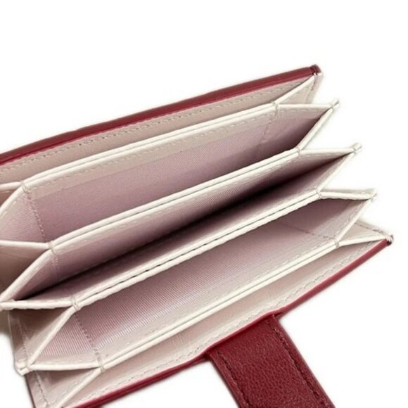 Auth BOTTEGA VENETA Cassette,Accordion card case - Bordeaux Light Pink Leather - Picture 3 of 4